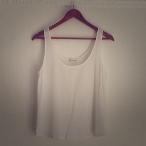 One of a kind white lacausa threaded tank